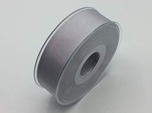 Ripsband uni | 25 mm breit | viele Farben | ab 2m | Meterware (702 silver grey) von Die Stofftante