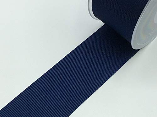 Ripsband uni | 40 mm breit | viele Farben | ab 1m | Meterware (590 navy) von Die Stofftante