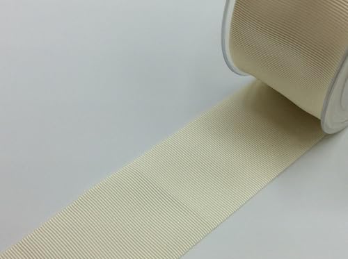 Ripsband uni | 40 mm breit | viele Farben | ab 1m | Meterware (607 natur) von Die Stofftante