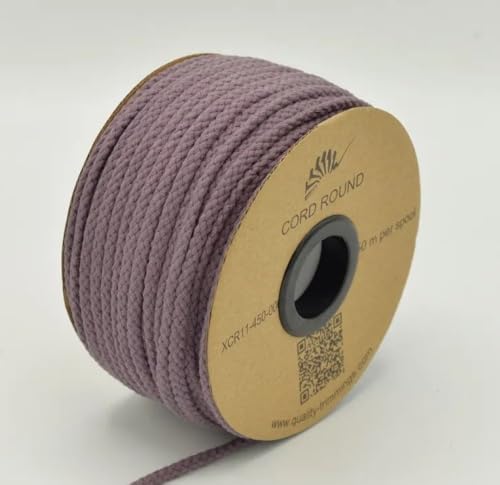 Rundkordel Kordel 6mm Baumwolle | ab 3 m | Meterware (Mauve) von Die Stofftante