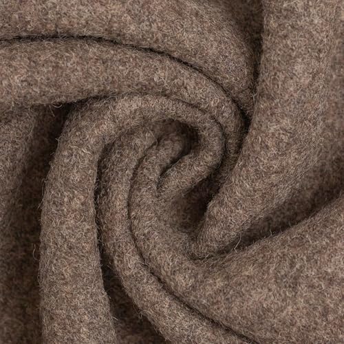 Weicher Walkloden | Walkstoff | MERINO | 100% gekochte Schurwolle | Meterware | ab 50 cm (beige melange 1173) von Die Stofftante