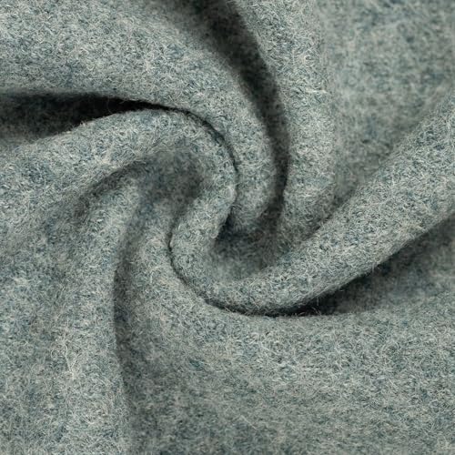 Weicher Walkloden | Walkstoff | MERINO | 100% gekochte Schurwolle | Meterware | ab 50 cm (mint melange) von Die Stofftante