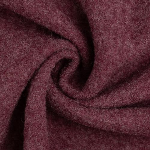 Wollwalk Walkstoff | Melange | 100% Schurwolle | für Bekleidung | Trachtenstoff | Meterware | ab 50 cm (bordeaux) von Die Stofftante