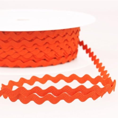 Zackenlitze | uni | 8 mm | Meterware | ab 2m (orange) von Die Stofftante