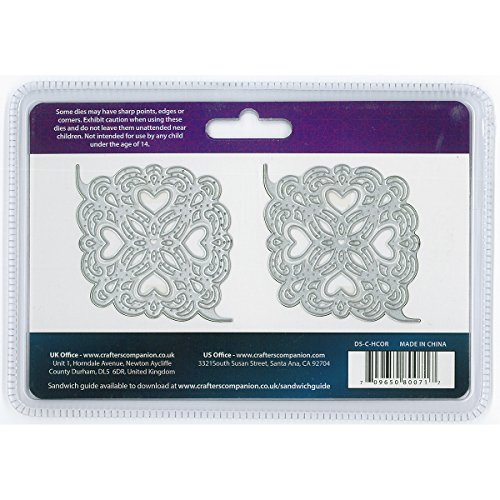 Die 'sire CLASSIQUES Herz Ecke Metall stirbt, silber, 2 Stück, metall, Heart Corner, 12 x 17 x 0.6 cm von Die'sire