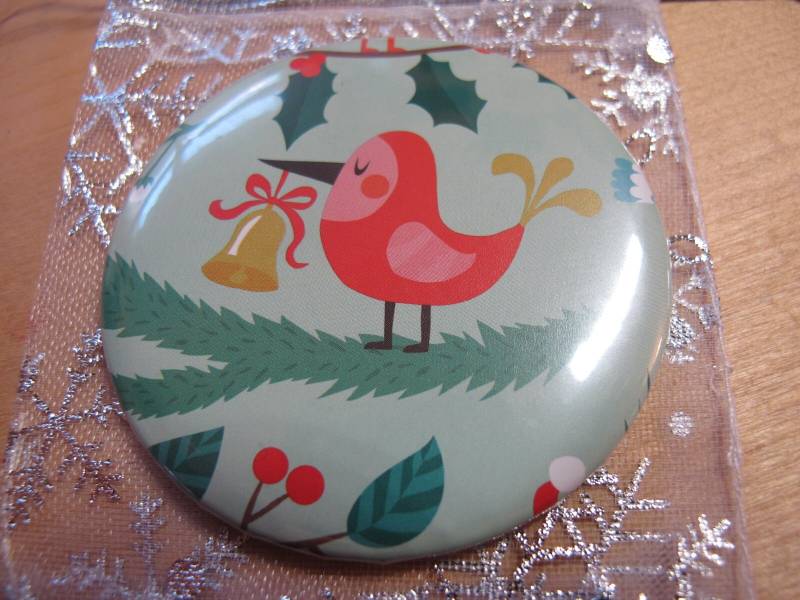 Taschenspiegel Spiegel Button Weihnachtsgeschenk Kalenderfüllung Adventskalender Pocket Mirror von DieAltePosthalterei