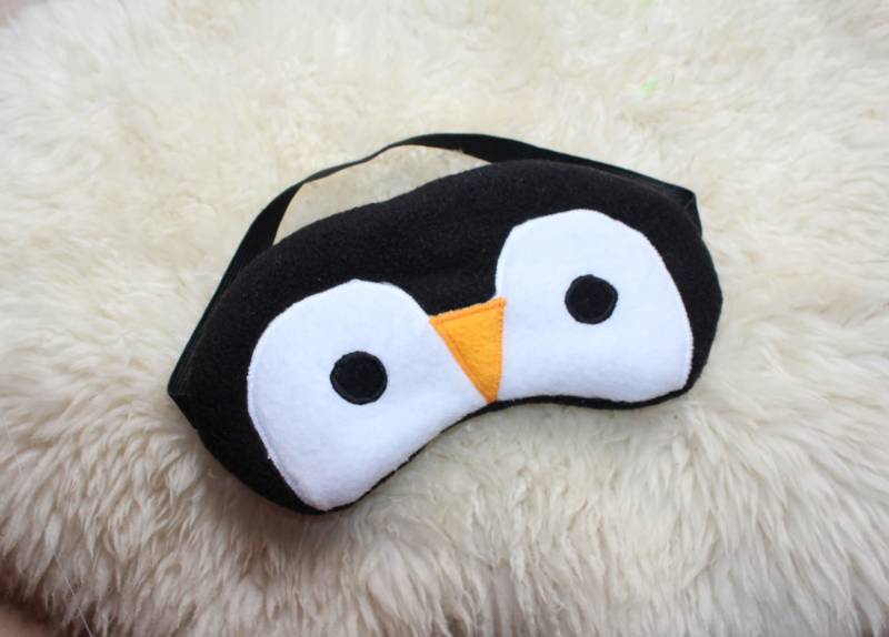 Schlafmaske, Schlafbrille Pinguin Aus Fleece Antipilling Augenbinde Reisemaske Augenmaske Kinder Frauen Männer Tierisch Lustig von DieSchnukkis