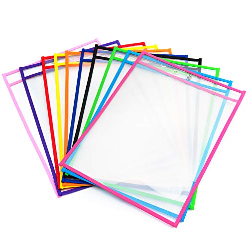 Diealles Shine Abwischbare Durchsichtige Hüllen, 10 Stück Reusable Dry Erase Pockets Schreibwaren Lieferungen für Büro und Schule, 35.5×25.5 cm von Diealles Shine