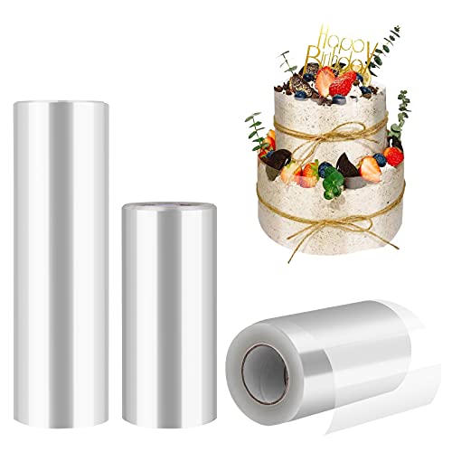 Diealles Shine Tortenrandfolie Wiederverwendbar, 3 Rolle Acetat Folie 8cm/10cm/15cm Hoch *10m, Transparent Rolle Kuchen Halsbänder für Tortendeko Schokolade Mousse Dessertringe von Diealles Shine