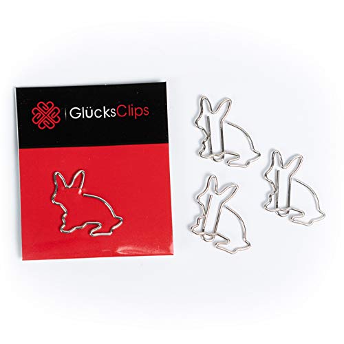 Büroklammern, 11x Büroklammer Motiv Hase, als Deko oder Lesezeichen. Paperclip I Paper Clips, Briefklammer oder Bookmark, für Büro oder Zuhause, C038 von Diese-Klappkarten