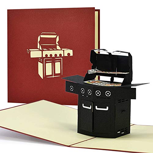 Diese-Klappkarten 3D Pop Up Geburtstagskarte - Geburtstagsgrußkarte für Frau Mann mit Umschlag - 3D PopUp Karte zum Geburtstag - Geschenkkarte mit Motiv - BBQ Grill von Diese-Klappkarten