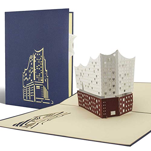 Diese-Klappkarten Elbphilharmonie, Pop-Up-Karten, Gutschein, Perfekte Verpackung als Geschenk, Reisegutschein, Souvenir, Reise nach Hamburg A06 von Diese-Klappkarten