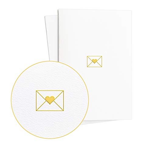 Diese-Klappkarten Glückwunschkarten zur Hochzeit (2er Set), Verlobung, Jahrestag mit in Gold geprägtem Liebesbrief auf tollem Papier, Originelle Hochzeitskarte und Geschenk, E15 von Diese-Klappkarten