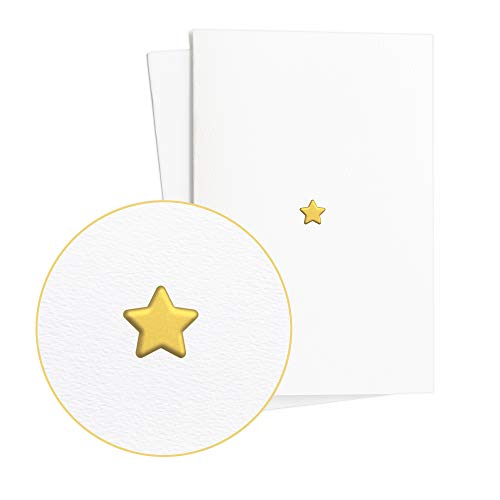 Diese-Klappkarten Gutschein, 2er Set Glückwunschkarten zum Geburtstag und anderen Anlässen, Elegant mit Stern in Goldfolienprägung auf edlem Papier|Geschenkidee, Geschenkkarte, E31 von Diese-Klappkarten