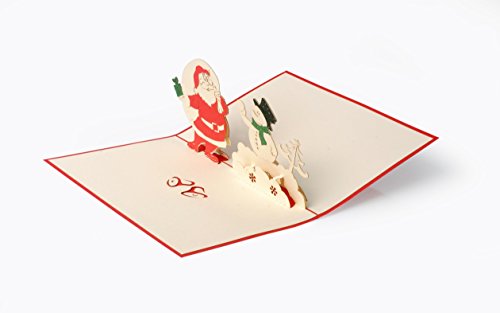 Diese-Klappkarten Weihnachten Fröhliche Santa trifft Schneemann 3D Pop-Up Karte | Lustig Froh Weihnachtskarte mit Umschlag W24 von Diese-Klappkarten