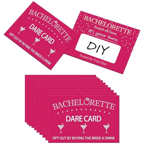 Difistik Junggesellinnenabschied Spiele Scratch Off Dare Cards 20Pcs, Hen Party Accessories Bachelor Night Party Scratch Card DIY Game Card | Night Games Cards for Girls | Hen Do Dare Card Game von Difistik