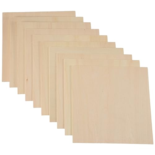 Diggtor Lindenholzplatten, unlackiert, rechteckig, , Holzausschnitte zum Basteln, 20 x 20 x 0,2 cm, 10 Stück von Diggtor