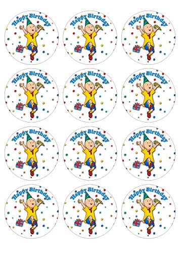 12 Muffinaufleger ca. 6 cm zum selbst ausscheiden, Cupcakes Muffinsbild Geburtstag Motiv: Caillou, Fondant 0637x von Digital-on