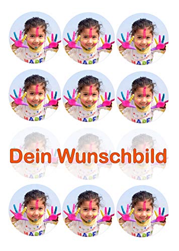 12 Muffinaufleger ca. 6 cm zum selbst ausschneiden mit Wunschbild, Cupcakes Muffinsbild Geburtstag Fondant 0215W von Digital-on