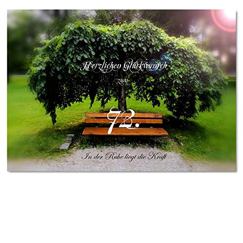 DigitalOase Glückwunschkarte 72. Geburtstag A5 Geburtstagskarte Grußkarte Klappkarte Umschlag #BAUM von DigitalOase