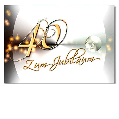 DigitalOase Jubiläumskarte 40. Jubiläum A5 Glückwunschkarte Grußkarte Klappkarte Umschlag #VARJUBI40A5 (YANG) von DigitalOase
