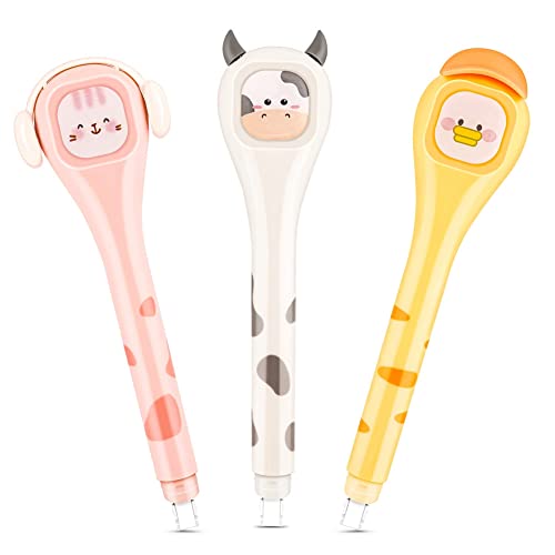 Diheohg 3-Teiliger, Süßer, Schnell Trocknender Japanischer White-Out-Stift, Kreativer Korrekturbandstift mit Einfach zu Verwendendem Kawaii-Stift-Applikator von Diheohg