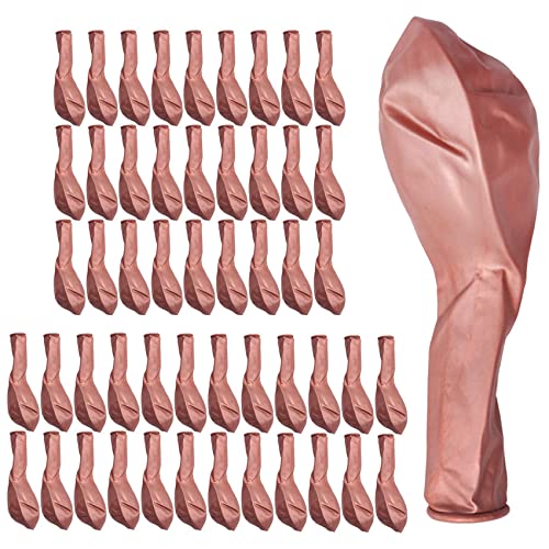 Diheohg 50 Stück 10 Metallisch Latex Luftballons Dickes Chrom Hoch Glanz Metall Perl Ballon Globos für - Rosegold von Diheohg