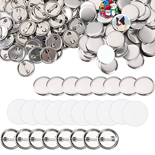 Diheohg 600 Stück Herstellung Rohlinge Knöpfe 25 mm / 1 Zoll Kit Herstellung Broschen Knopf hinten Teile Abzeichen aus Metall für Maschine Herstellung von Knöpfen von Diheohg