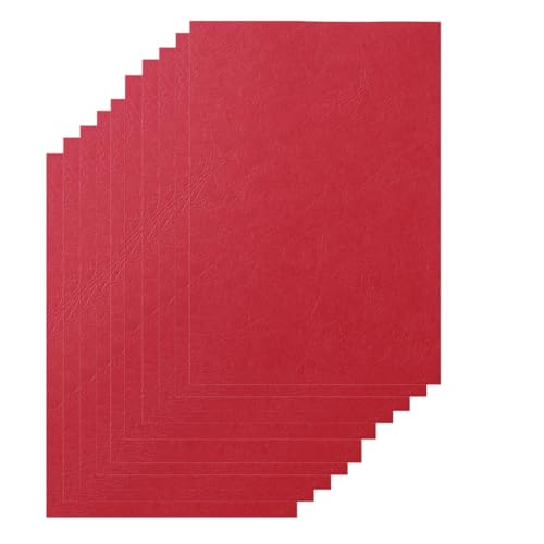 Diheohg A4-Bindedeckel mit Lederstruktur, A4-Papierbindedeckel, 21,0 X 29,4 Cm, Präsentations-Bindedeckel mit Lederstruktur, Rot von Diheohg