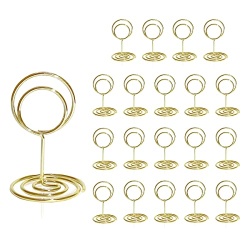 Diheohg Tisch Nummern Halter 20 StüCke - 5,1 Cm Mini Tisch Karten Halter, Kurze Tisch Nummern StäNder für Hochzeits Feier(Gold) von Diheohg