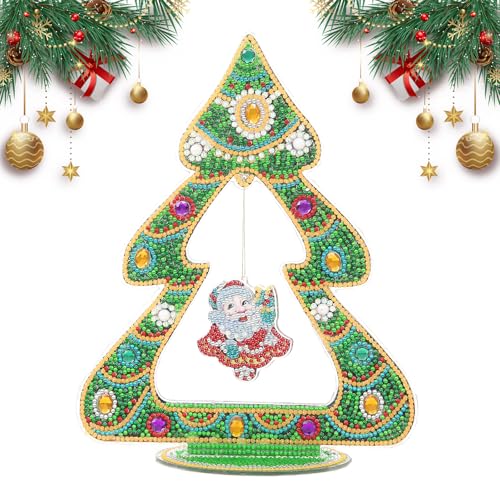 Weihnachten Leuchtende Diamond Painting Tischverzierung 5d Vollbohrer Kristall Diamant Malerei Kits für Anfänger DIY Diamond Painting Desktop Ornamente für Weihnachten Zubehör von DiiWmme