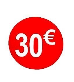 DiiliHiiri — 30€ Euro-Preisetiketten Rote Preissticker 35mm Rolle mit 1000 Stk — Rabattpreisschilder Angebotsaufkleber Preissenkungsaufkleber von DiiliHiiri