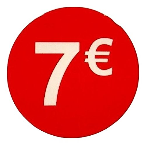 7€ Euro Aufkleber 1000 Pack Aufkleber 35mm rot Preisaufkleber (Price Stickers), DiiliHiiiri von DiiliHiiri