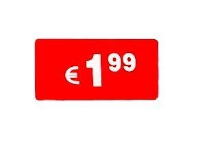 DiiliHiiri — 1,99€ Preissenkungsaufkleber Rote Preissticker 35mm Rolle mit 1000 Stk Rechteckig— Preissturzaufkleber Räumungsverkaufsaufkleber Reduzierte Ware Aufkleber von DiiliHiiri