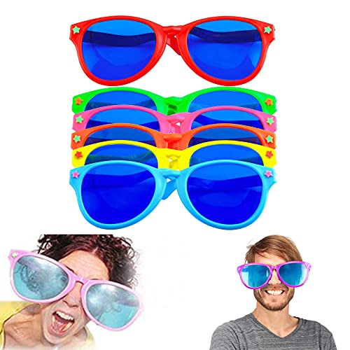 Dilightnews 6 Stück Kunstoff Partybrille, Partybrille Plastik Groß, Partybrillen Bunt Kunstoff, Groß Sonnenbrille Bunte Party Brille für Strand Kostümzubehör Foto Requisiten Kostüm Partyzubehör von Dilightnews