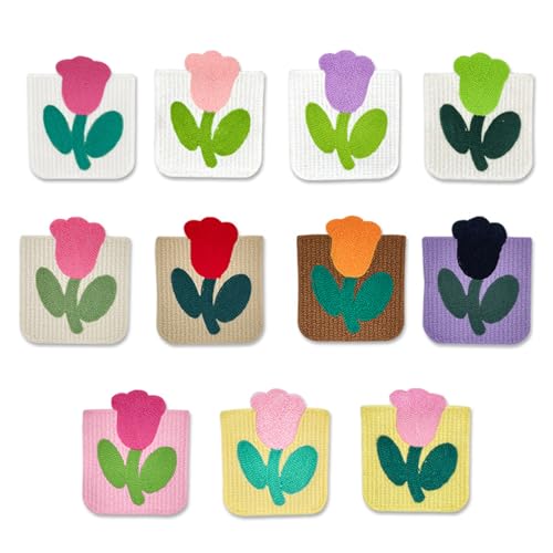 Tulpen-Taschen sortierte bestickte Patches (11 Stück) für Kleidung, DIY Handwerk, mehrere Größen und Stile von Diliks