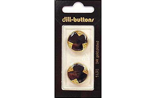 Dill Buttons 20mm 2pc Shank Enamel Navy/Gold von Dill Buttons of America