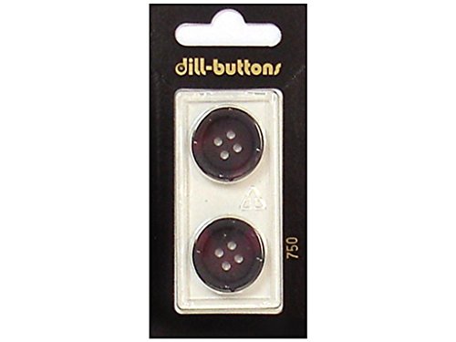 Dill Buttons 20 mm, 2 Stück, 4 Löcher, Weinrot von Dill Buttons