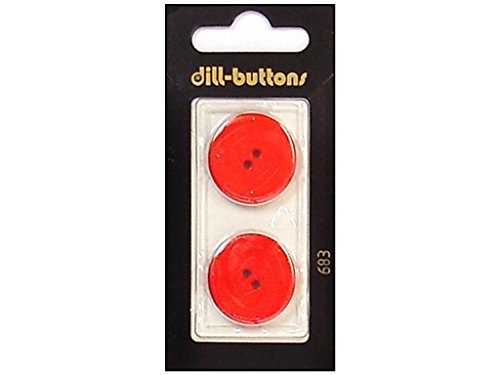 Dill Buttons 28 mm, 2 Stück, 4 Löcher, rot von Dill Buttons