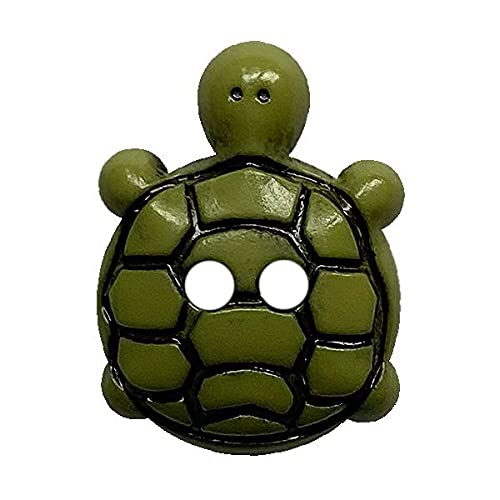 Kinderknopf Schildkröte Polyamid mit 2 Löchern - Größe: 15mm - Farbe: grün - Art.Nr.: 281221 von Dill Buttons