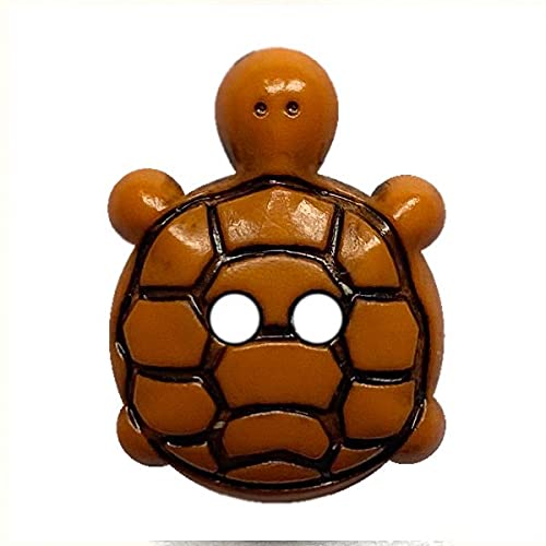 Kinderknopf Schildkröte Polyamid mit 2 Löchern - Größe: 15mm - Farbe: orange - Art.Nr.: 281223 von Dill Buttons