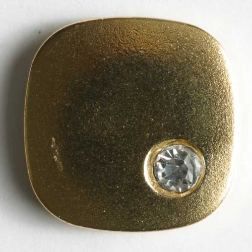 2 Stück: Strassknopf - Größe: 14mm - Farbe: gold von Dill