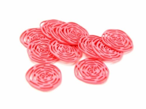 DILL Knöpfe 40 mm zarte Linear Rose – Farbe 22 pink – Pro Single Button von Dill
