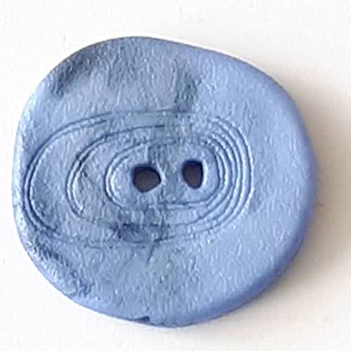 Dill Buttons Polyamidknopf unregelmäßig geformt mit 2 Löchern - Größe: 28mm - Farbe: blau - Art.Nr. 348717 von Dill