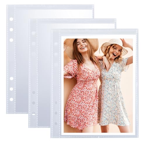 Dimeho 30er-Pack Fotokartenhalter Sammelkarten Hüllen Transparent Sammelhüllen 60 Pocket Photocard Sleeve Wasserdicht Leere Sammelmappe für Sammeln aller Arten von Karten für 6 Löcher A5 Ringbuch von Dimeho