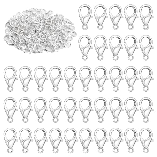 Dimeho Karabinerverschlüsse, 100 Stück Silber Schmuckverschlüsse Schmuck Karabinerverschlüsse, Metall-Karabinerclip Mini Ketten zur Schmuckherstellung Halsketten Armbandverschlüsse DIY-Bastelarbeiten von Dimeho