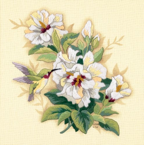 Dimensions Hibiscus Floral Crewel Embroidery Stitch Kit 12" Square Craft New! von Dimensions Needlecrafts