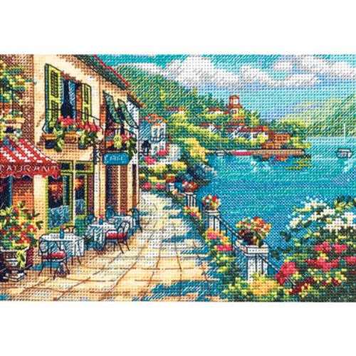 7 X5 Gold Collection Petite Overlook Cafe Counted Cross Stitch Kt 65093 von Dimensions