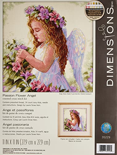 Dimensions Passion Flower Angel Zählmusterpackung mit Zählmuster, Baumwolle, Mehrfarbig, 1 von Dimensions