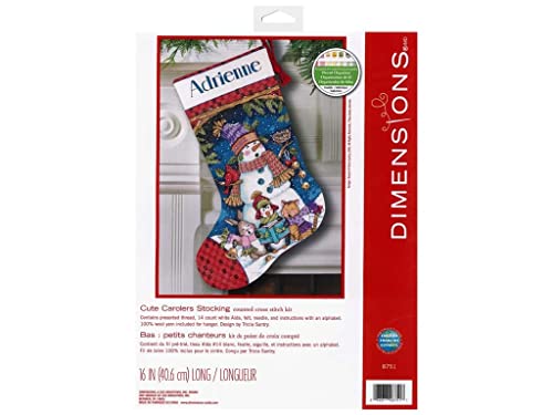 Dimensions 16 Long Cute Carolers Stocking Counted Cross Stitch Kit 8751 von Dimensions